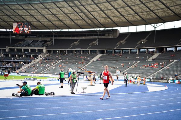 Thorben Finke (SV Sigiltra Soegel) ueber 200m waehrend der deutschen Leichtathletik-Meisterschaften im Olympiastadion am 26.06.2022 in Berlin